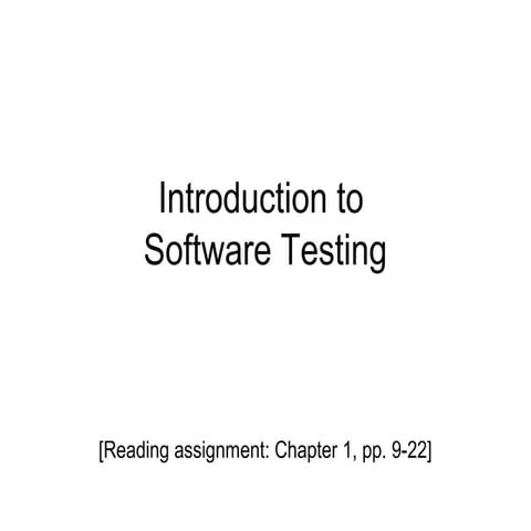 Introduction to software testing | PPT
