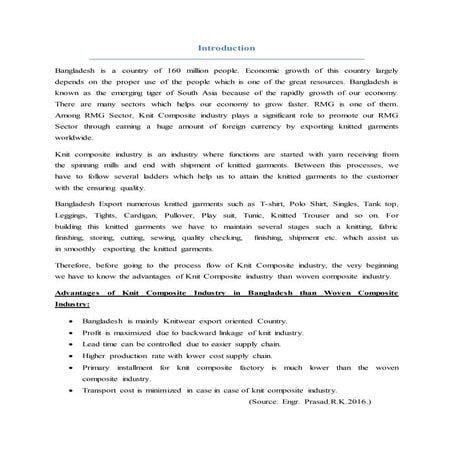 Process flow of knit composite factory- for a basic t-shirt