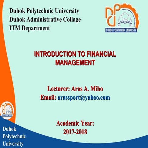 Introduction to financial management ITM3