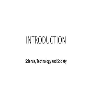 Science, Technology and Science - Introduction