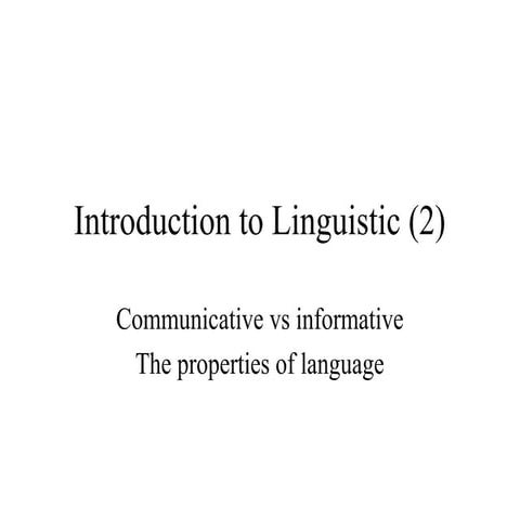 Introduction to linguistic (2)