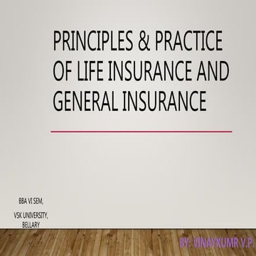 Introduction for insurance, bba vi sem, vskub