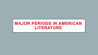 History of American Literature | PPT
