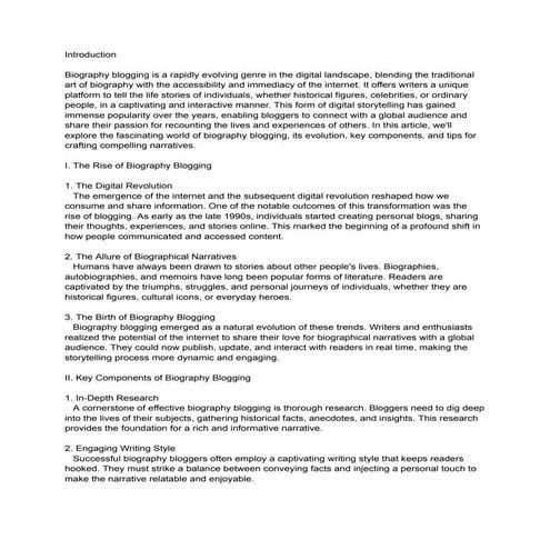 Biographical Sketch:An Introductory Lecture Presentation | PPTX