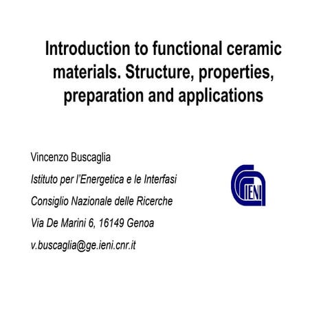 Introduction to functional ceramic materials | PPT