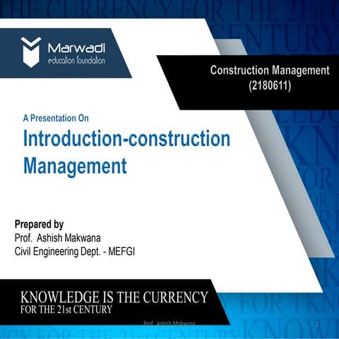 Introduction-construction management_Construction Management (2180611) (Semes...
