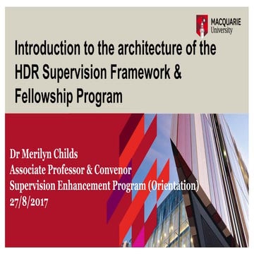 Introduction to the MQ HDR Supervision Fellowship Program
