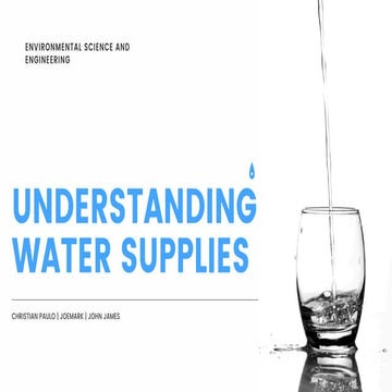 Introduction in Water Supply. Environmental Science | PDF