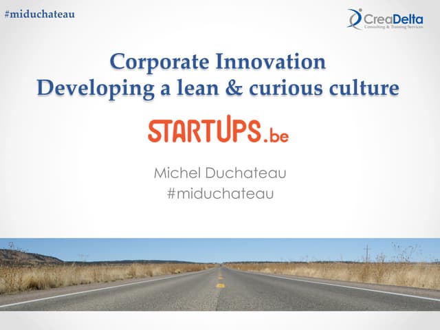 Corporate Innovation : developing a lean & curious culture : Michel Duchateau...