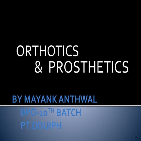 Introduction  orthotics