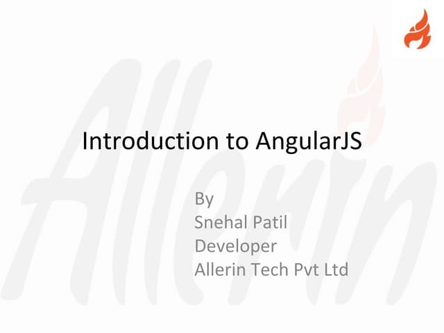 Introduction to-angular js | PPT