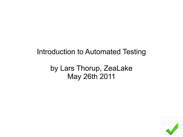 Introduction to-automated-testing