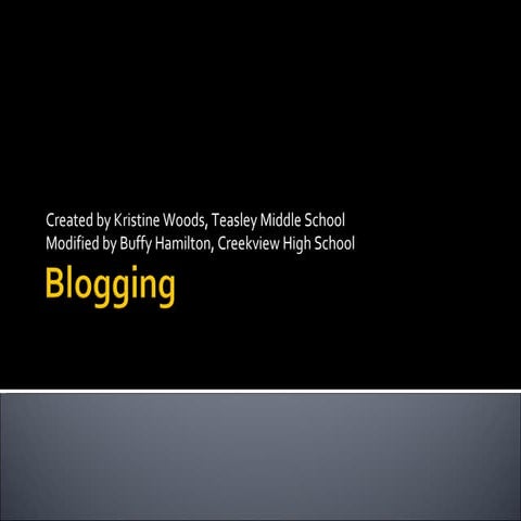 Introduction to Blogging