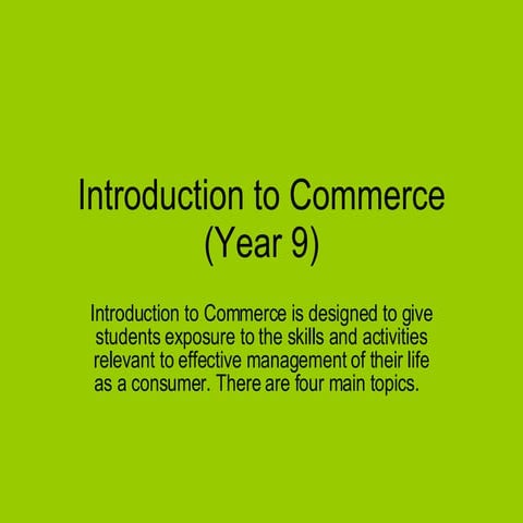 Introduction To Commerce | PPT