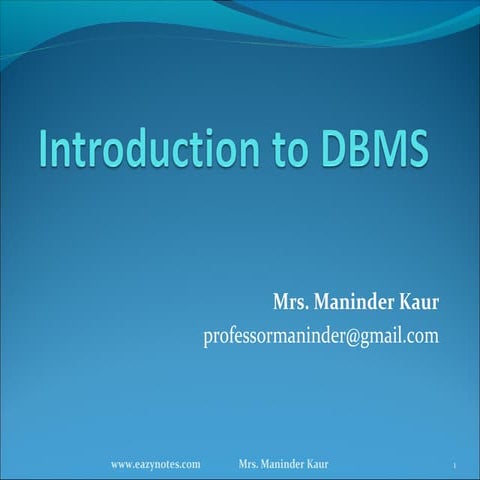 Introduction to-dbms | PPT