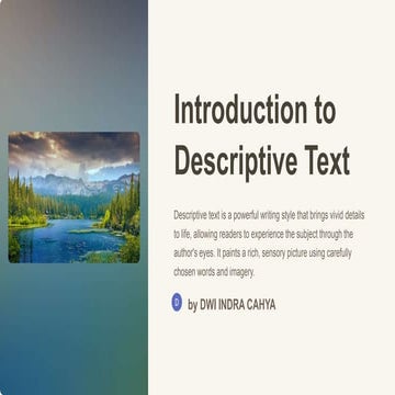 Introduction to Descriptive Text for 8 Grade