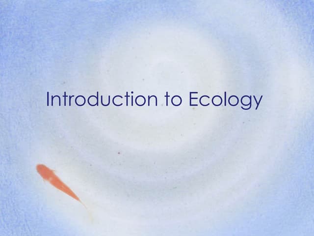 Introduction To Ecology