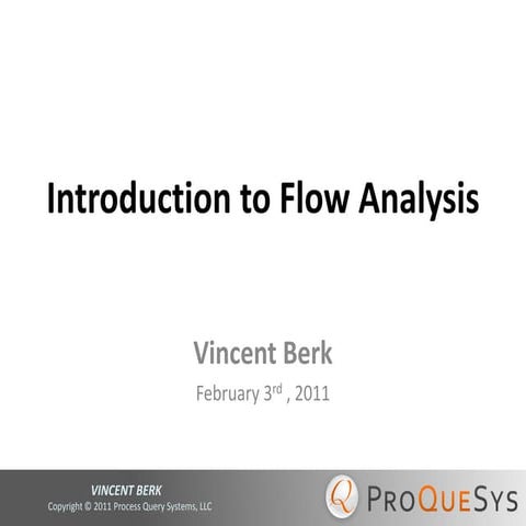 Introduction to flow analysis | PPT
