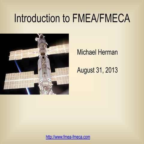 Introduction to FMEA/FMECA