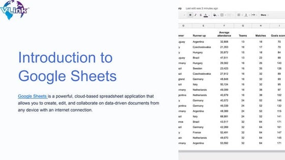 Google Sheets Presentation | PPT