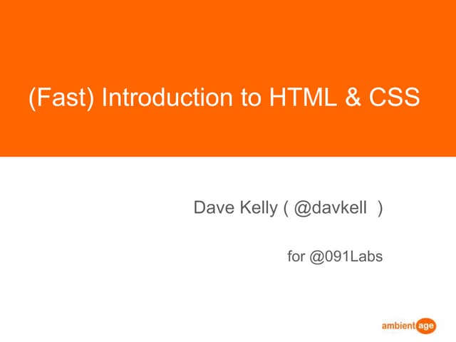 Introduction to CSS