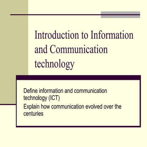 Introduction to ICT