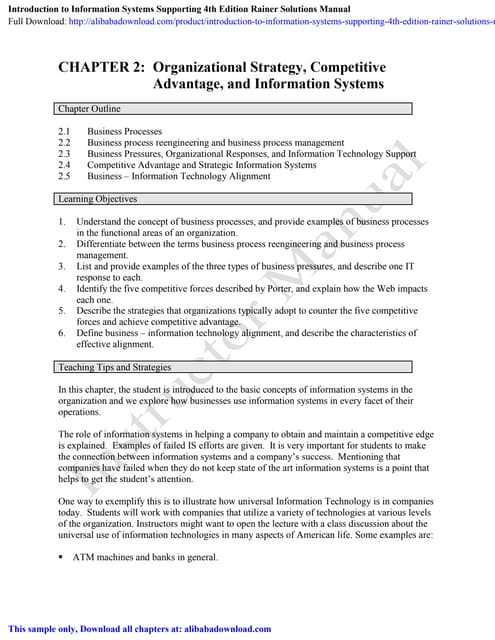 Introduction to Information Systems Supporting 4th Edition Rainer Solutions M...