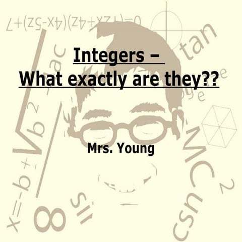 Introduction To Integers | PPT