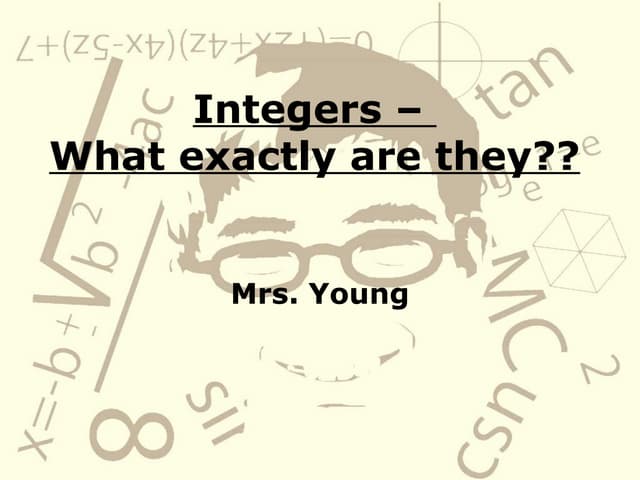 Introduction To Integers | PPT