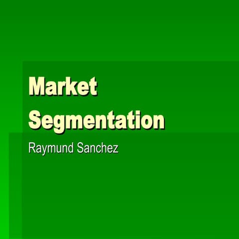 Introduction to Market Segmentation