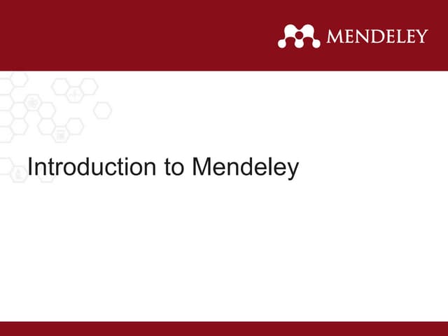 Introduction to-mendeley presentation-2014