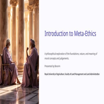 Introduction to Meta Ethics in planning process | PPTX