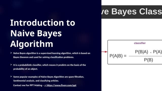 Introduction to Naive Bayes Algorithm ppt