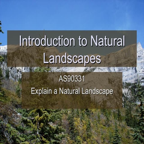 Introduction to Natural Landscapes