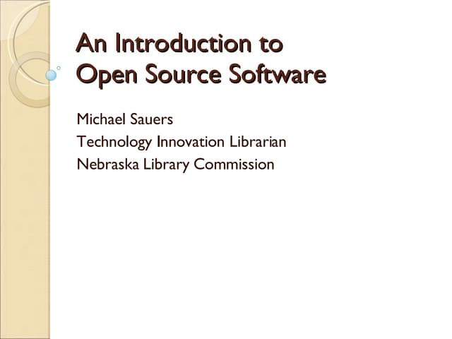 An Introduction to Open Source Software