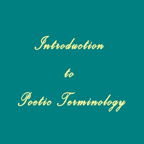 Introduction to-poetic-terminology