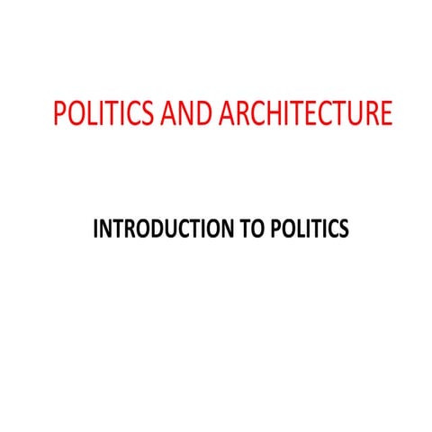Introduction To Politics