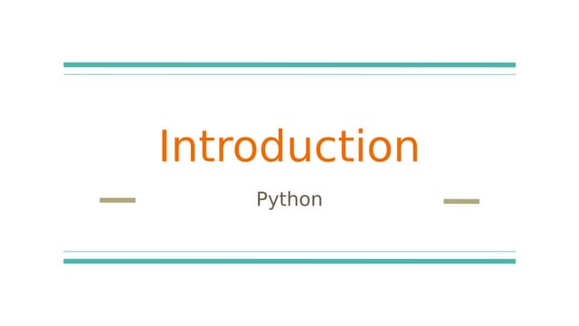 Introduction to Python