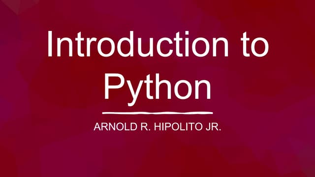 Introduction To Python Programming Language Ppt Introduction To Python Programming Language Ppt