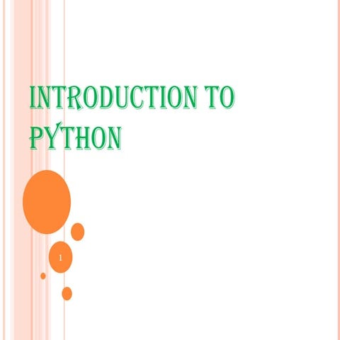 Introduction To Python | PPT