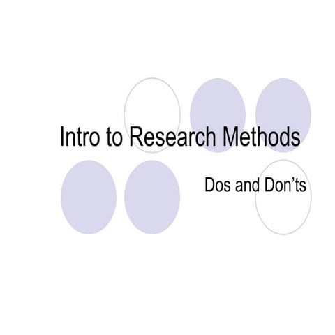 Introduction to Research Methods