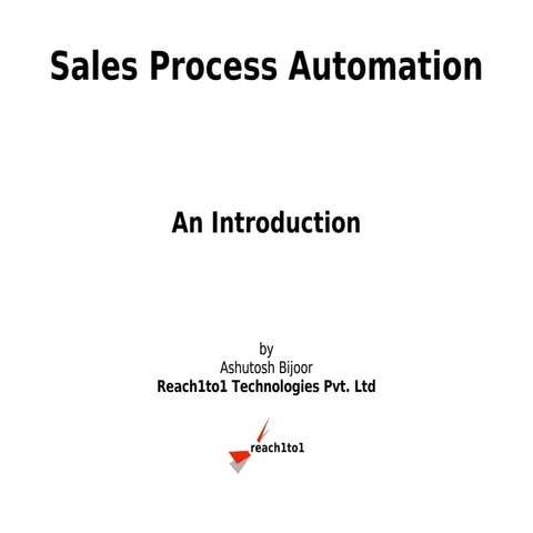 Introduction to Sales Process Automation