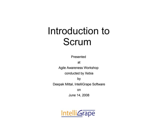 Introduction To Scrum