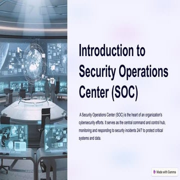 Introduction-to-Security-Operations-Center (SOC) | PPTX | IT and ...