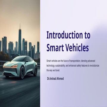 Introduction to Smart Vehicles and its Working