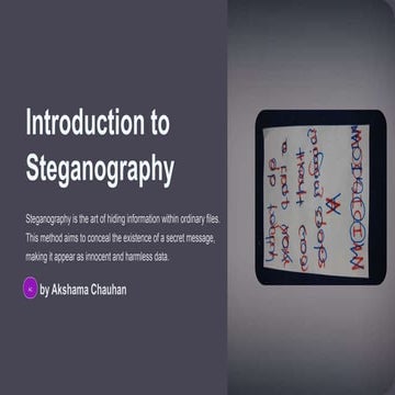 Steganography is  a thing to upload on net.pptx