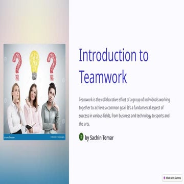 Introduction-to-Teamwork- How to built the Team