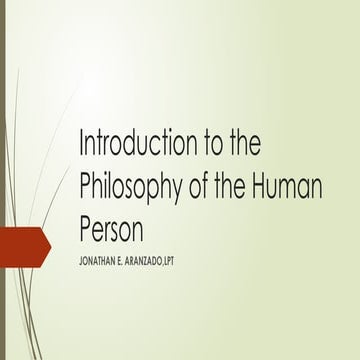 Introduction to the Philosophy of the Human Person- Chapter 1