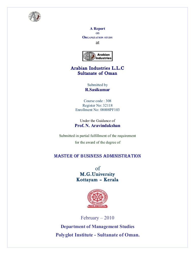 Mba Project Report In Marketing