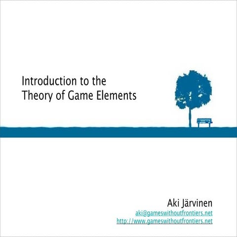 Introduction to the Theory of Game Elements